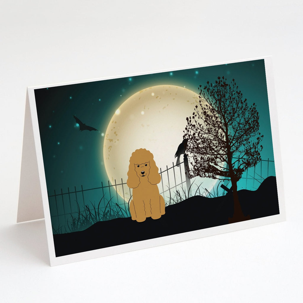 Halloween Scary Poodle Tan Greeting Cards Pack of 8 Blank Cards with Envelopes Whimsical A7 Size 5x7