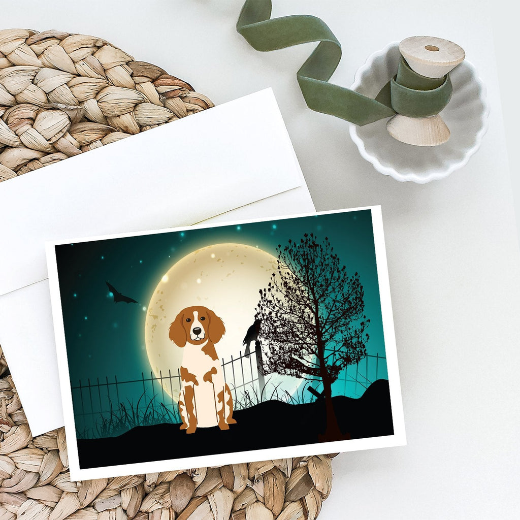 Halloween Scary Brittany Spaniel Greeting Cards Pack of 8 Blank Cards with Envelopes Whimsical A7 Size 5x7