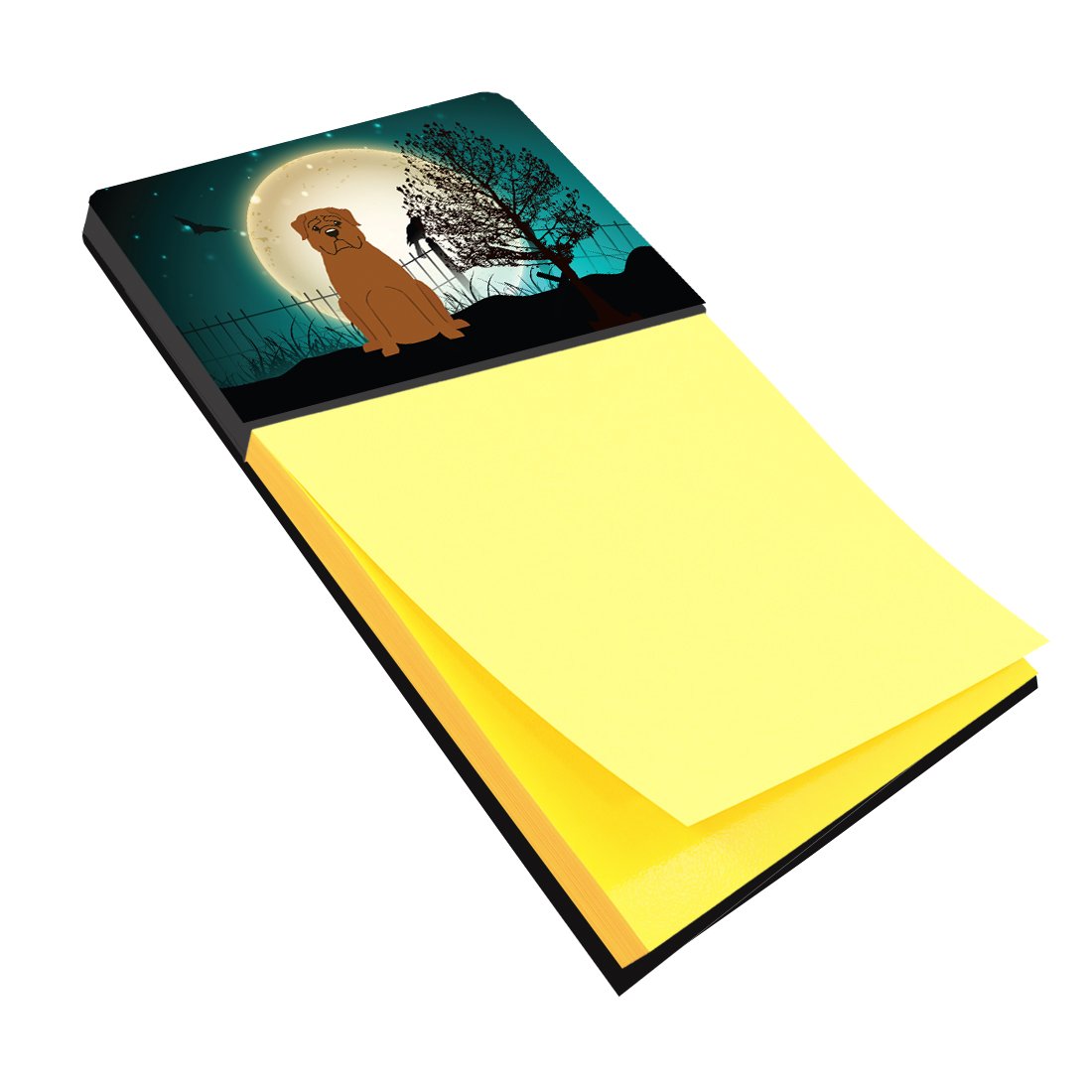 Halloween Scary Dogue de Bourdeaux Watercolor Sticky Note Holder Refillable Dispenser Desk Accessory 3x3 Pad Gift