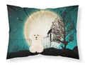 Halloween Scary Bichon Frise Standard Pillowcase Lightweight Super Soft Easy Care Decorative Artwork Pillowcase, Standard