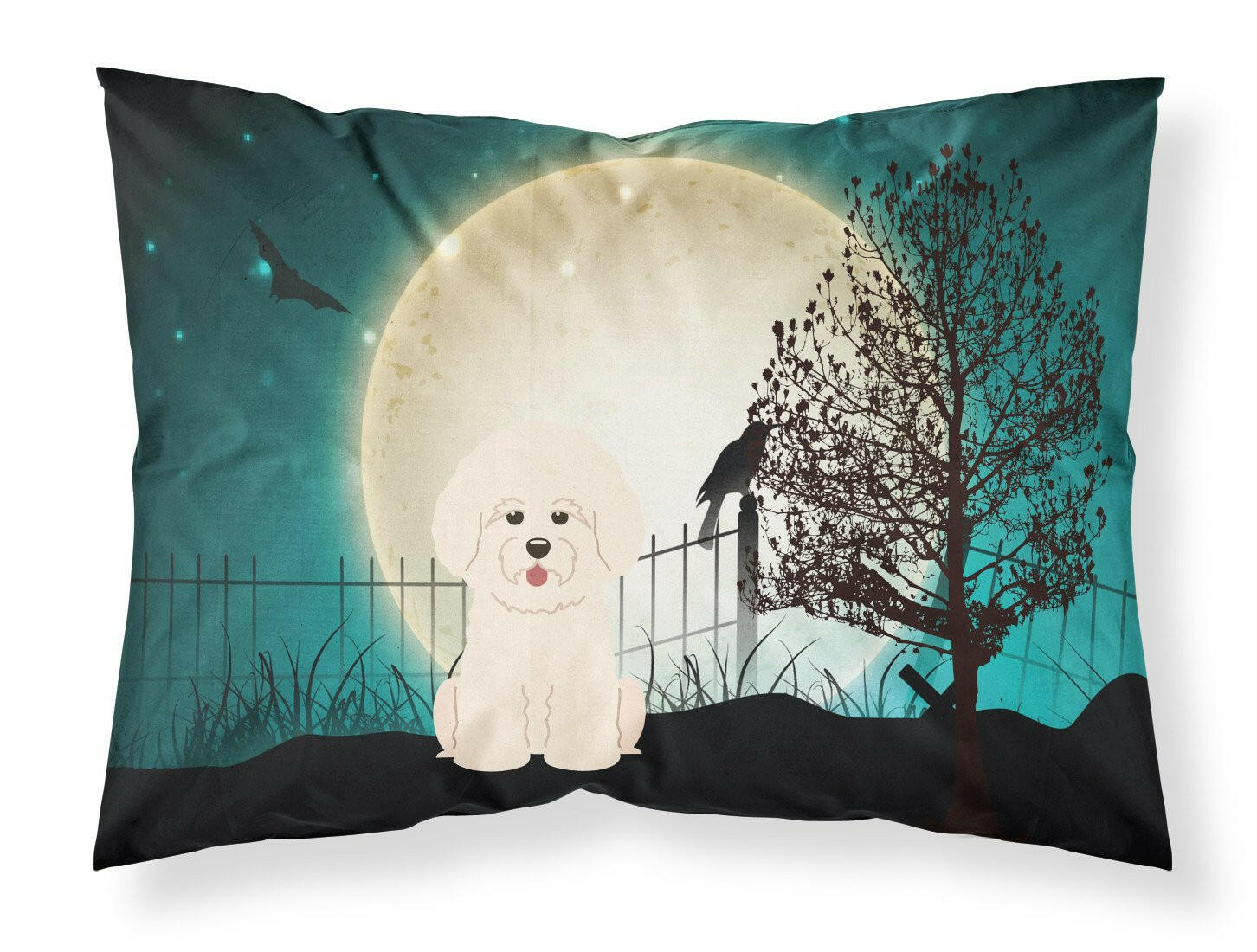 Halloween Scary Bichon Frise Standard Pillowcase Lightweight Super Soft Easy Care Decorative Artwork Pillowcase, Standard