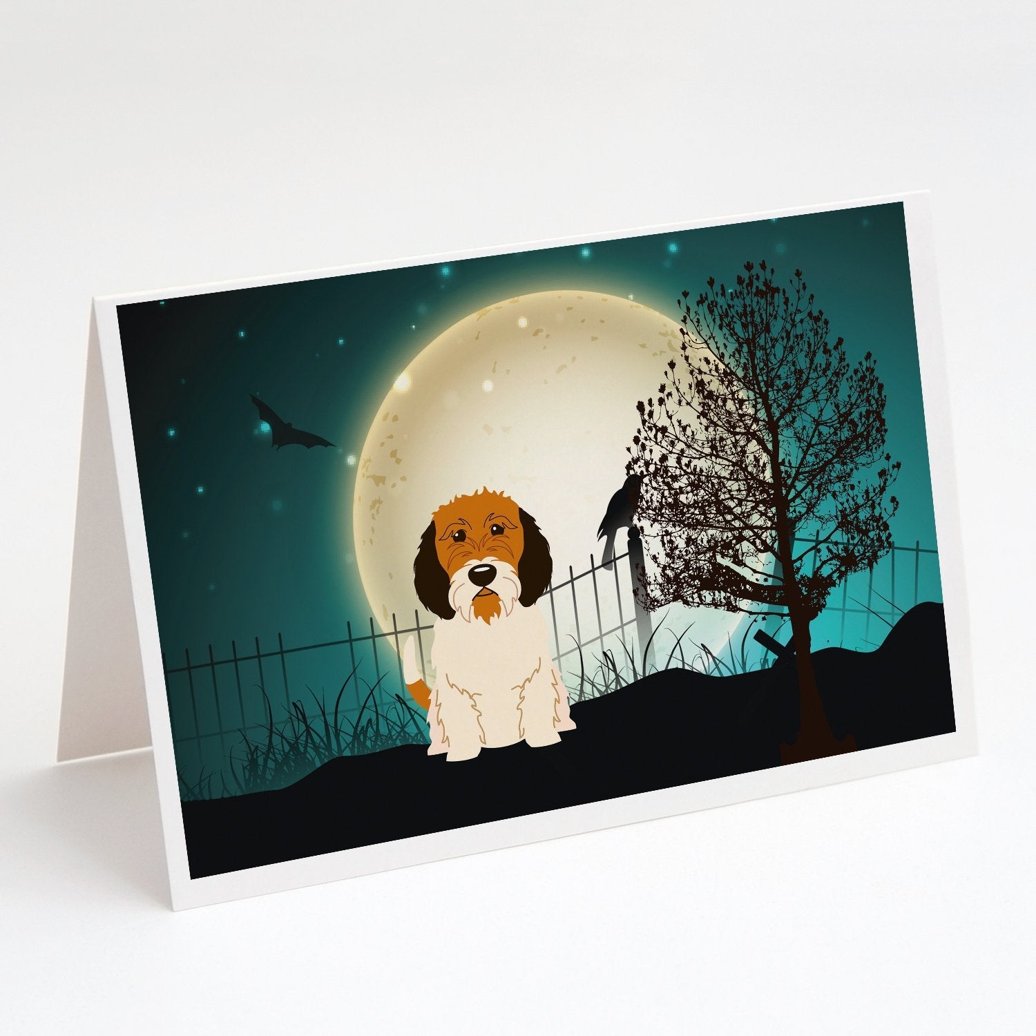 Halloween Scary Petit Basset Griffon Veenden Greeting Cards Pack of 8 Blank Cards with Envelopes Whimsical A7 Size 5x7