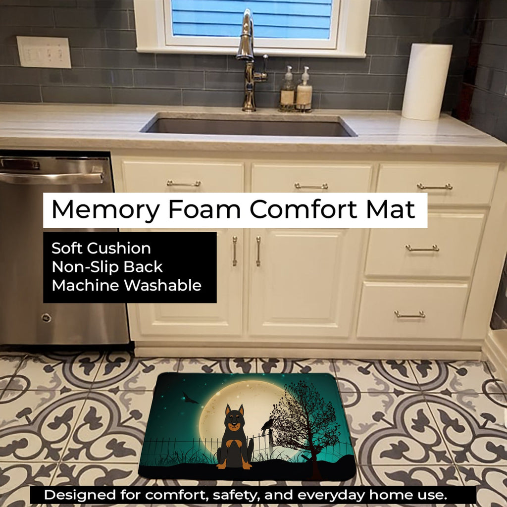 Halloween Scary Beauce Shepherd Dog Memory Foam Kitchen Mat Machine Washable Anti-Fatigue Cushion Comfort Bath or Kitchen Rug