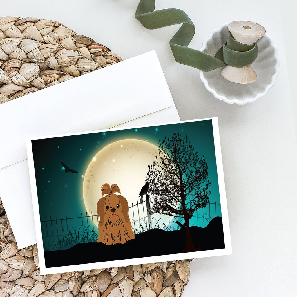 Halloween Scary Shih Tzu Chocolate Greeting Cards Pack of 8 Blank Cards with Envelopes Whimsical A7 Size 5x7