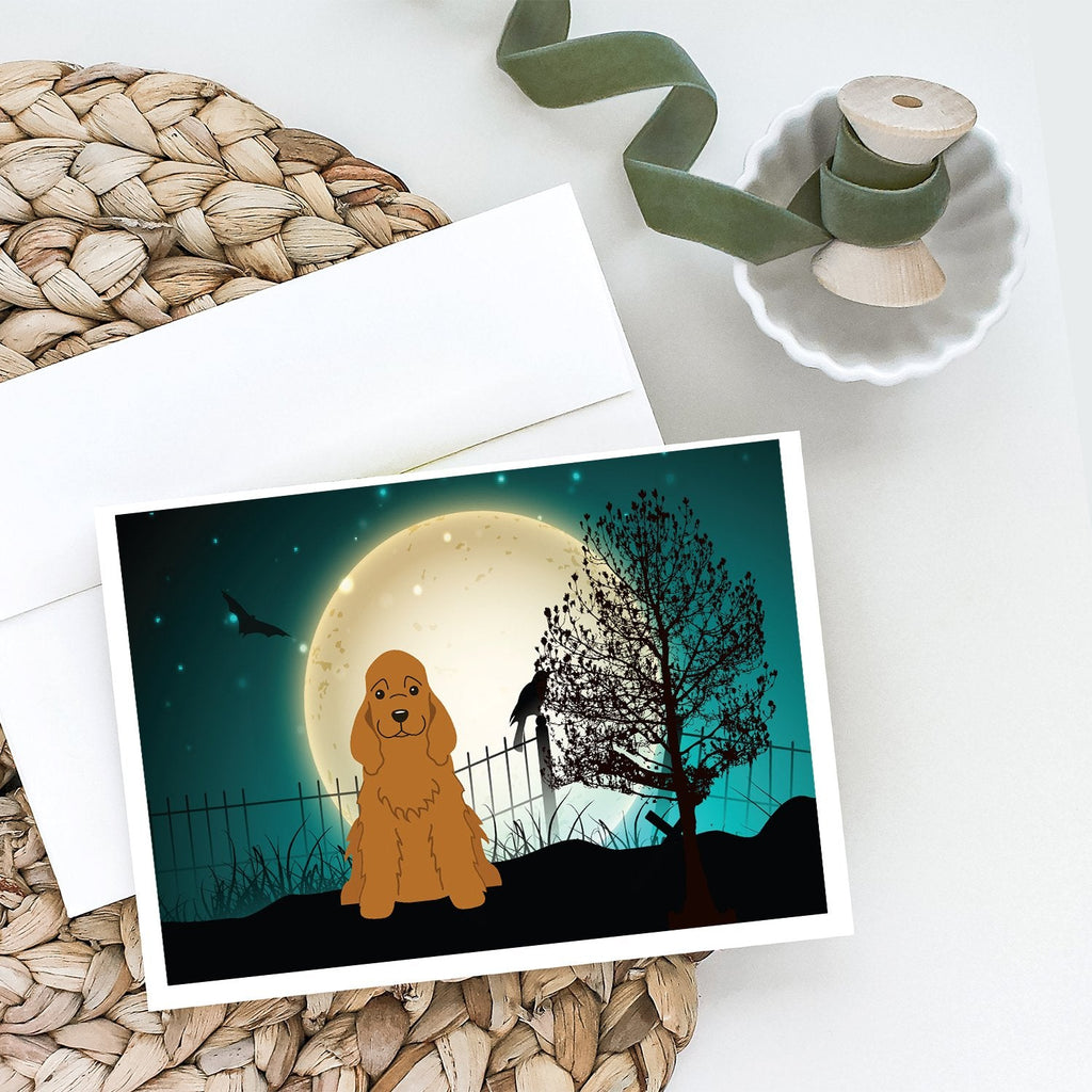 Halloween Scary Cocker Spaniel Red Greeting Cards Pack of 8 Blank Cards with Envelopes Whimsical A7 Size 5x7