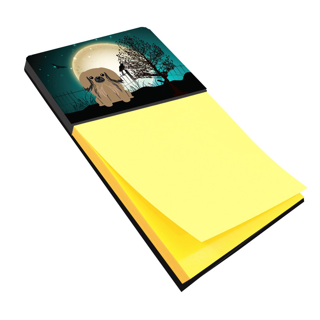 Halloween Scary Pekingese Tan Watercolor Sticky Note Holder Refillable Dispenser Desk Accessory 3x3 Pad Gift