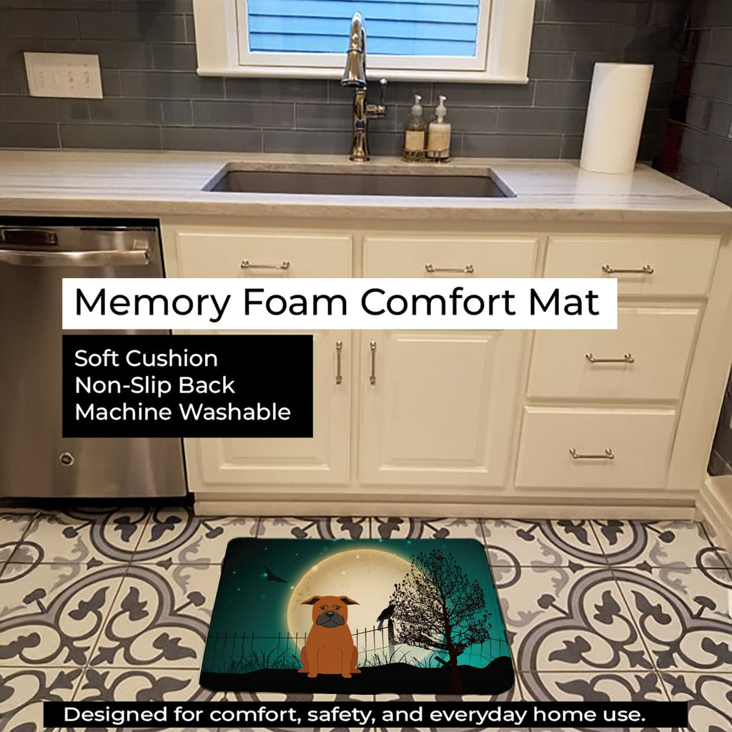 Halloween Scary Chinese Chongqing Dog Memory Foam Kitchen Mat Machine Washable Anti-Fatigue Cushion Comfort Bath or Kitchen Rug