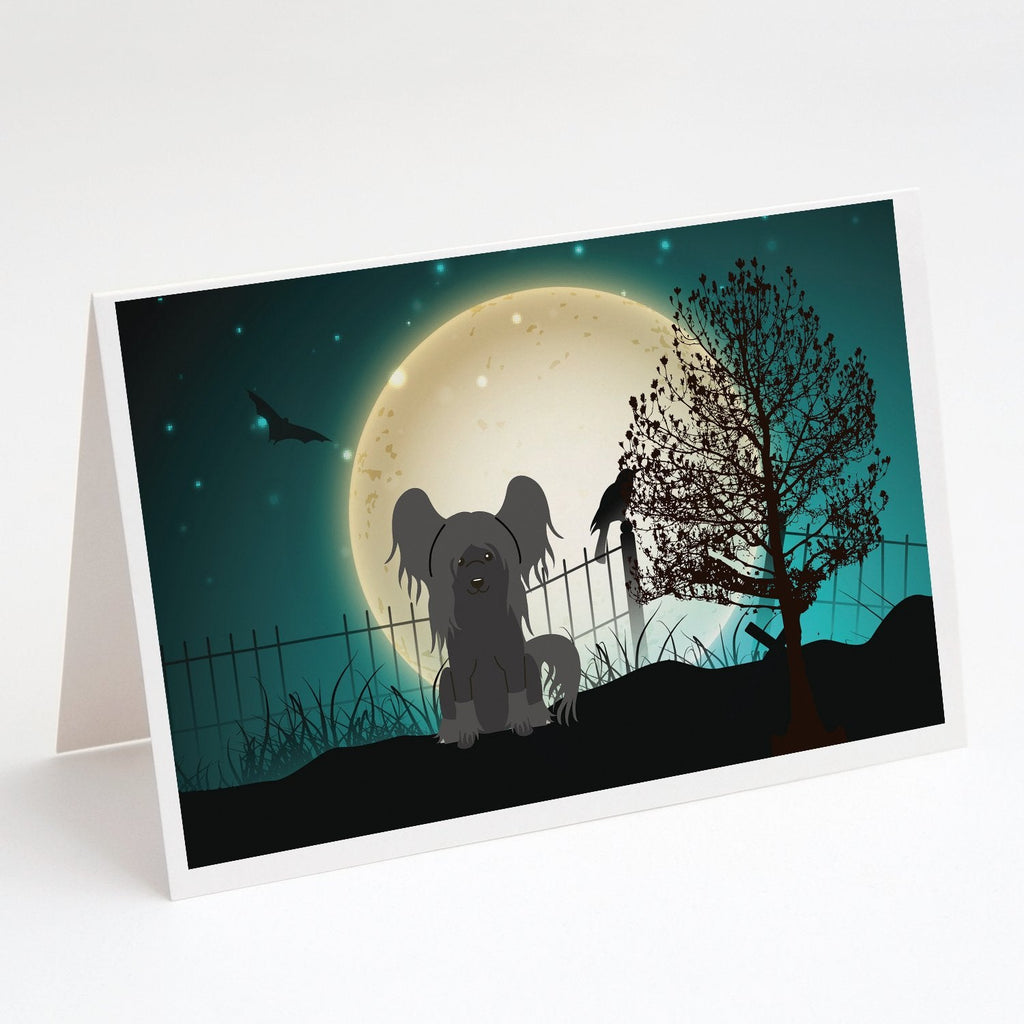 Halloween Scary Chinese Crested Black Greeting Cards Pack of 8 Blank Cards with Envelopes Whimsical A7 Size 5x7
