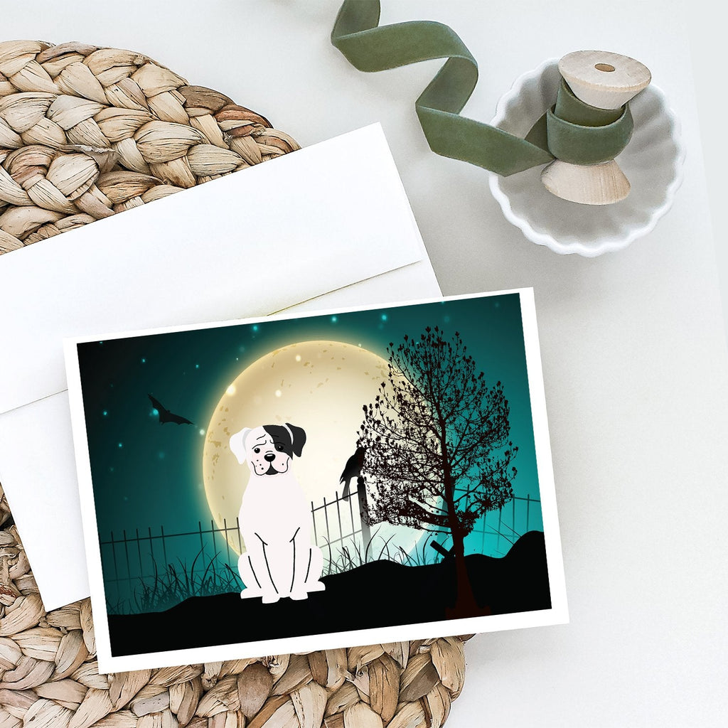 Halloween Scary White Boxer Cooper Greeting Cards Pack of 8 Blank Cards with Envelopes Whimsical A7 Size 5x7