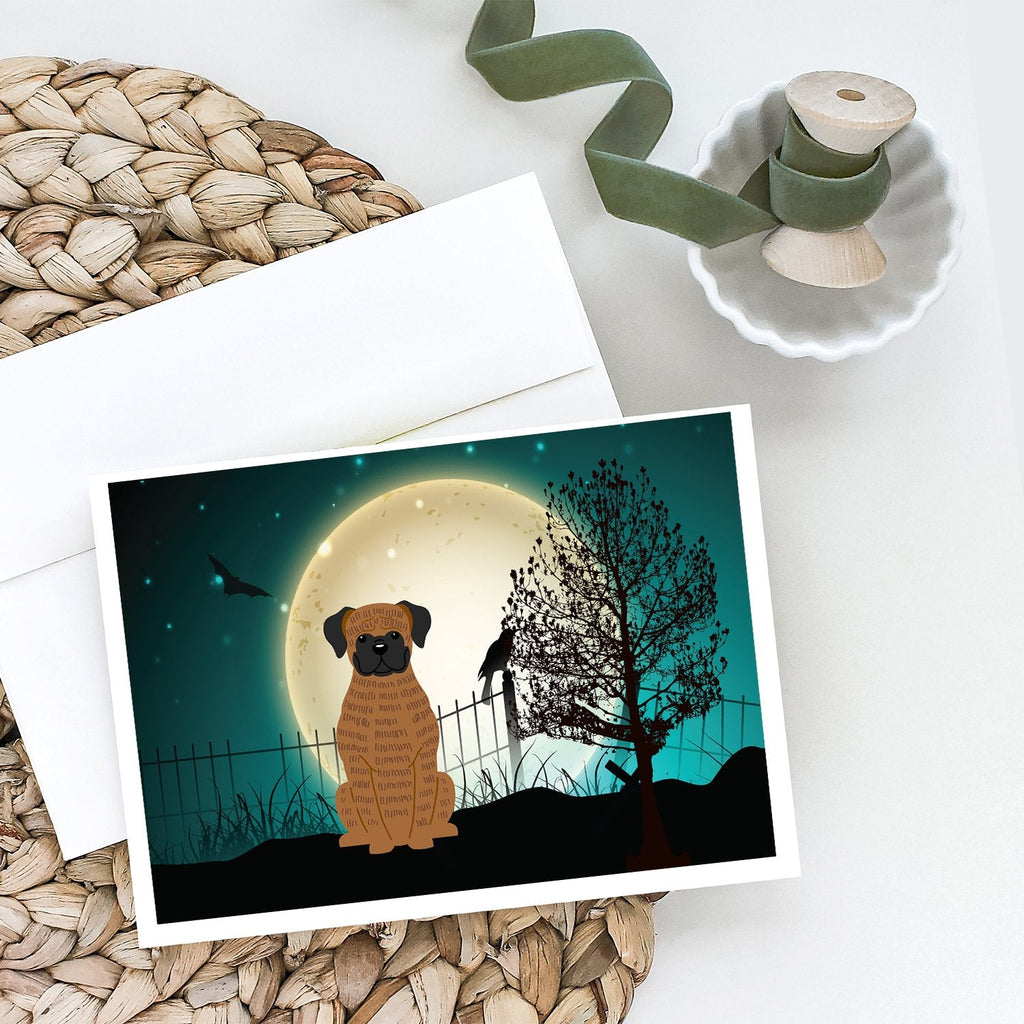 Halloween Scary Brindle Boxer Greeting Cards Pack of 8 Blank Cards with Envelopes Whimsical A7 Size 5x7