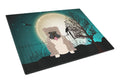 Halloween Scary  English Bulldog Grey Brindle  Cutting Board Tempered Glass Kitchen Cutting Surface, Heat Resistant Chopping, Non-Slip Feet, Food Prep & Serving