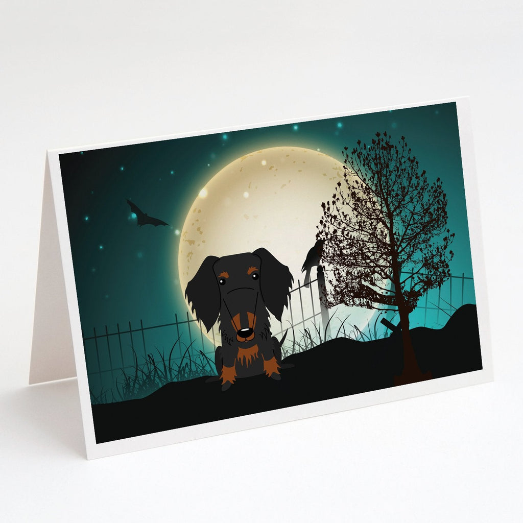 Halloween Scary Wire Haired Dachshund Black Tan Greeting Cards Pack of 8 Blank Cards with Envelopes Whimsical A7 Size 5x7