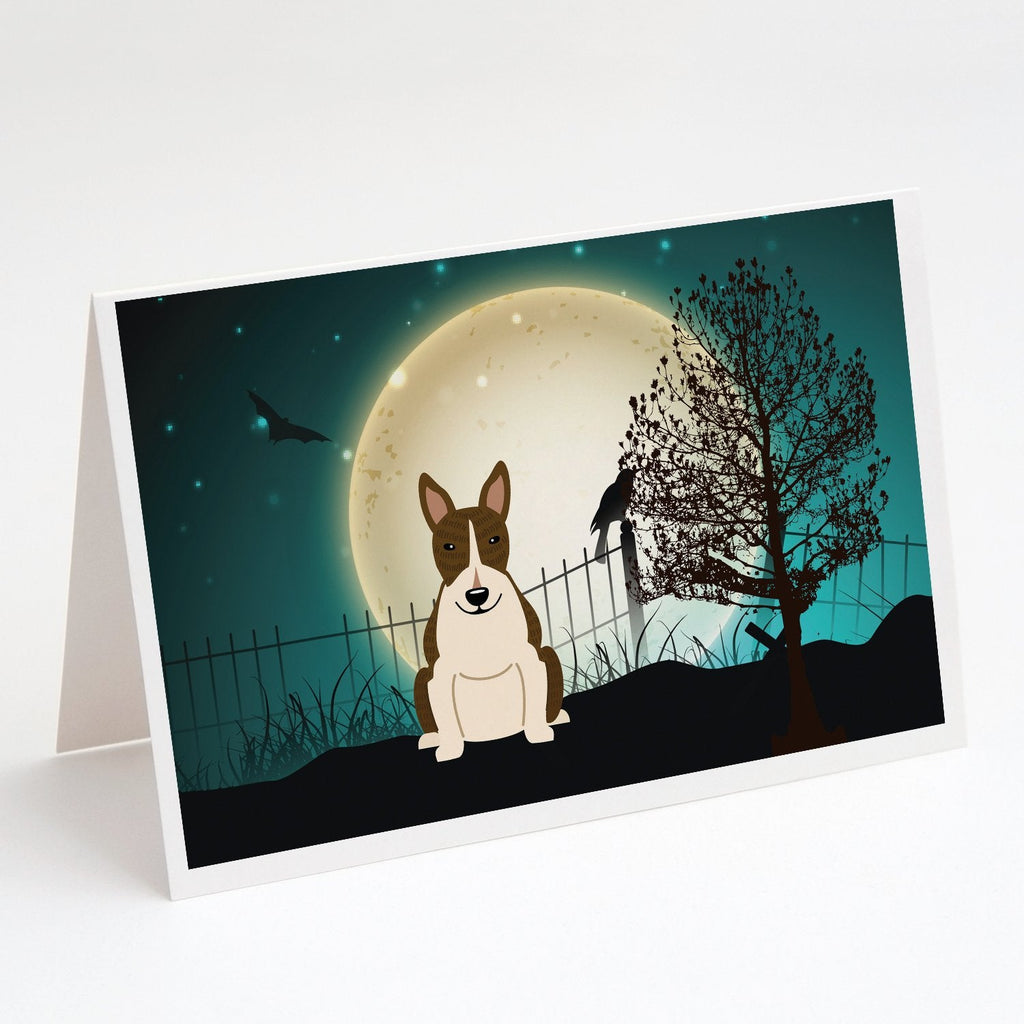 Halloween Scary Bull Terrier Dark Brindle Greeting Cards Pack of 8 Blank Cards with Envelopes Whimsical A7 Size 5x7