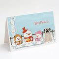 Merry Christmas Carolers Mastiff Brindle White Greeting Cards Pack of 8 Blank Cards with Envelopes Whimsical A7 Size 5x7