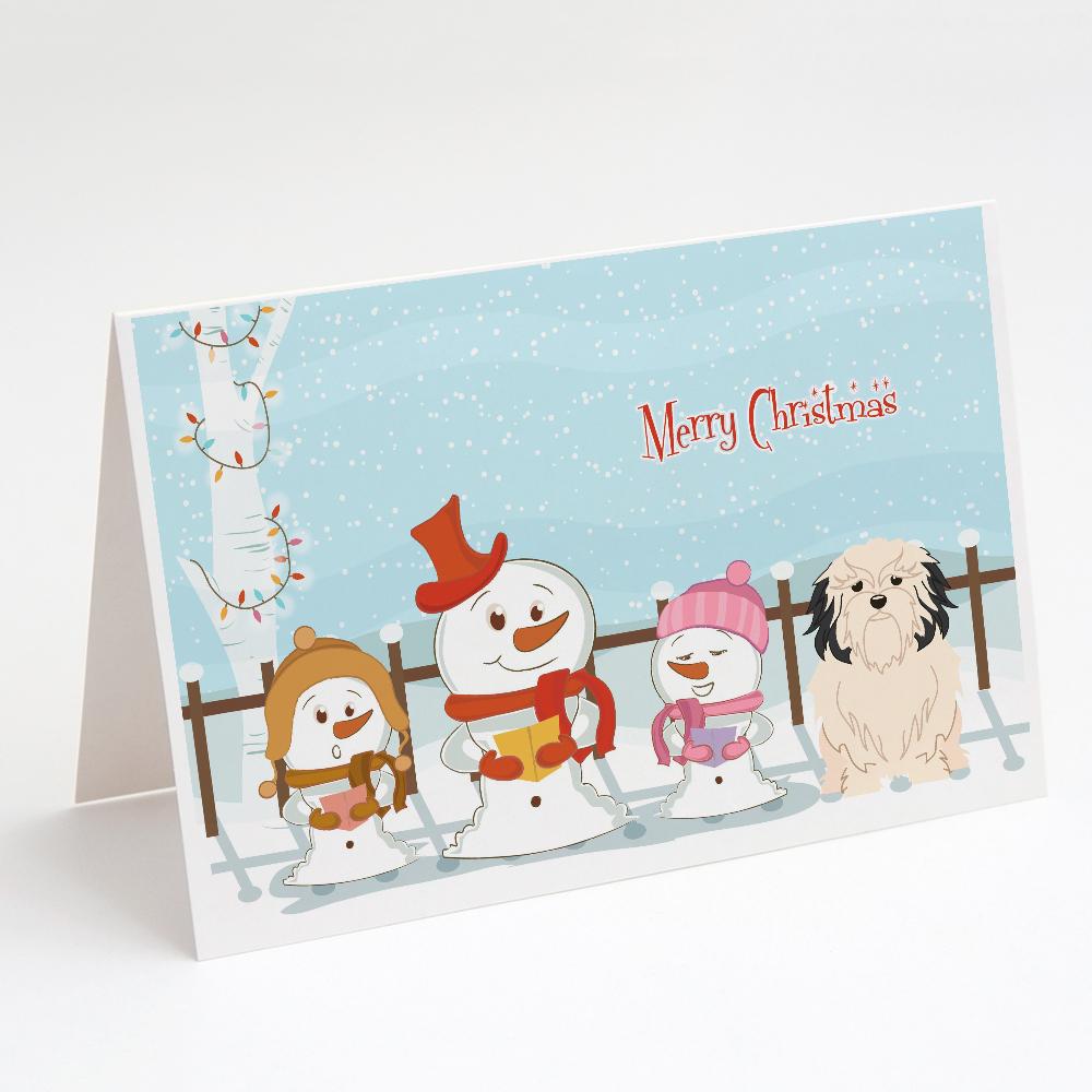 Merry Christmas Carolers Lowchen Greeting Cards Pack of 8 Blank Cards with Envelopes Whimsical A7 Size 5x7