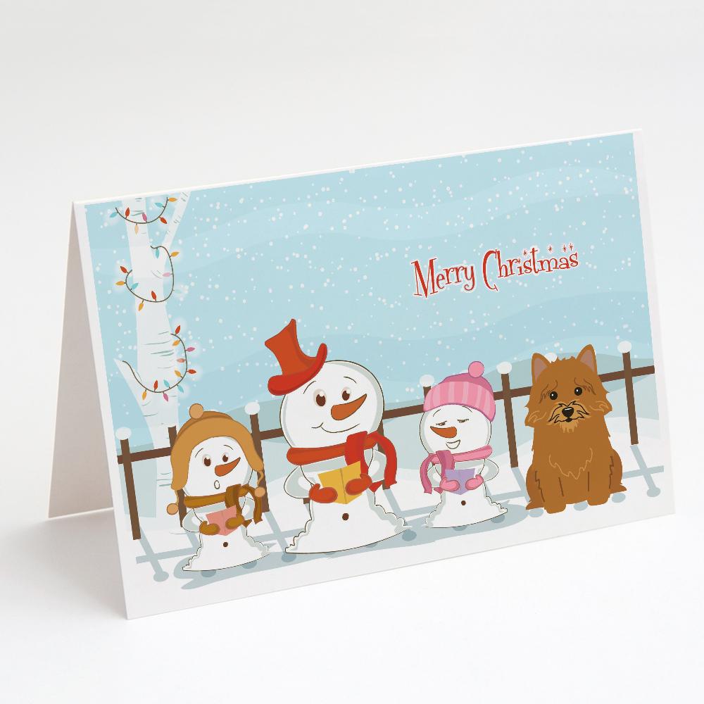 Merry Christmas Carolers Norwich Terrier Greeting Cards Pack of 8 Blank Cards with Envelopes Whimsical A7 Size 5x7