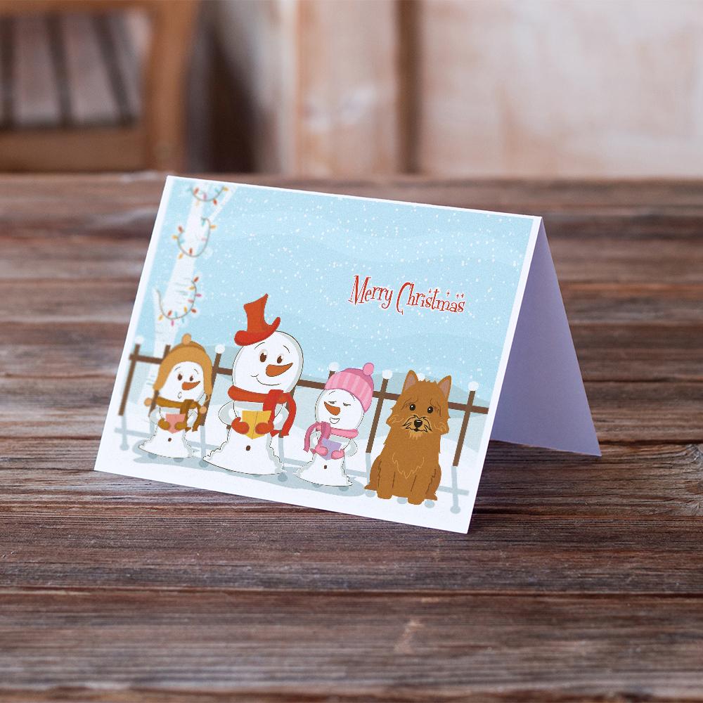 Merry Christmas Carolers Norwich Terrier Greeting Cards Pack of 8 Blank Cards with Envelopes Whimsical A7 Size 5x7