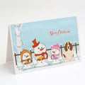 Merry Christmas Carolers Basset Hound Greeting Cards Pack of 8 Blank Cards with Envelopes Whimsical A7 Size 5x7