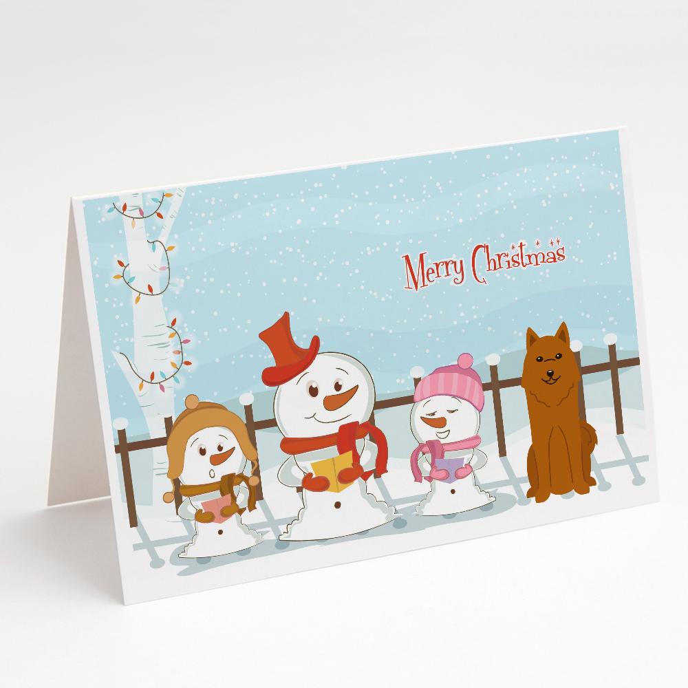 Merry Christmas Carolers Karelian Bear Dog Greeting Cards Pack of 8 Blank Cards with Envelopes Whimsical A7 Size 5x7