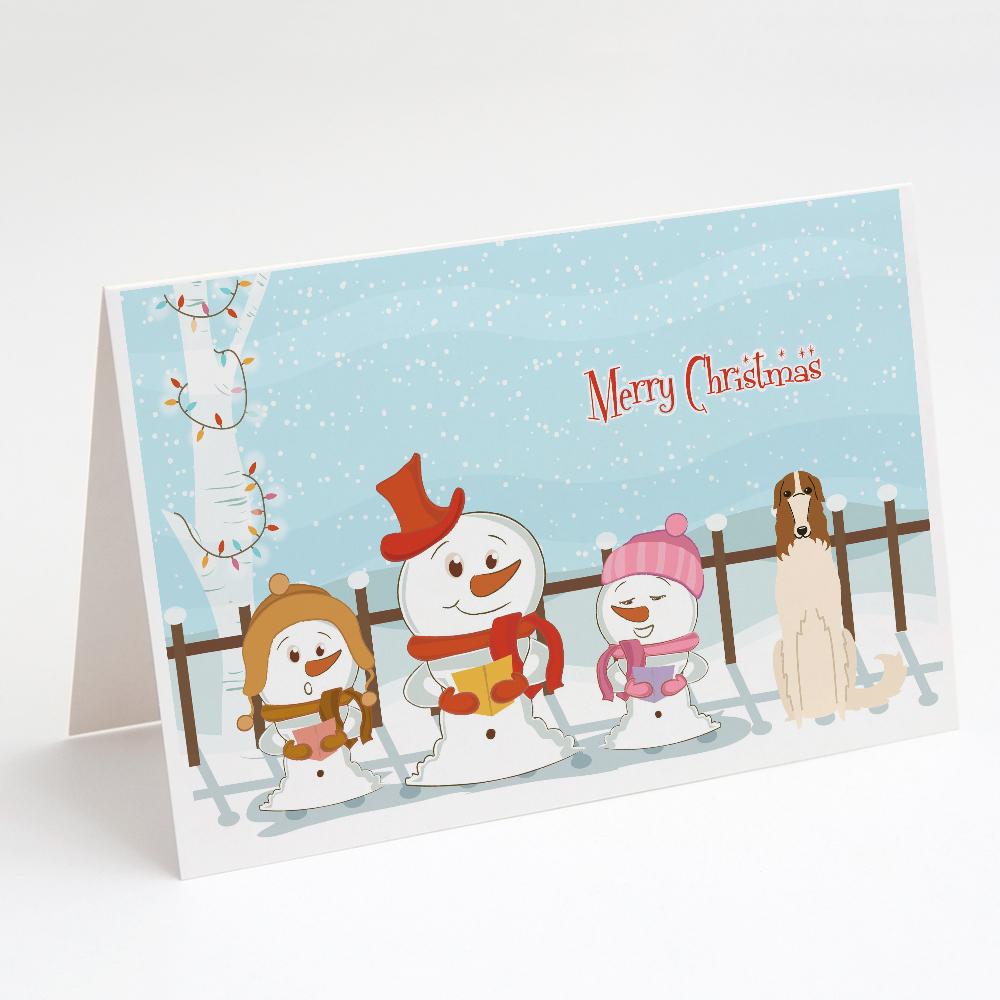 Merry Christmas Carolers Borzoi Greeting Cards Pack of 8 Blank Cards with Envelopes Whimsical A7 Size 5x7
