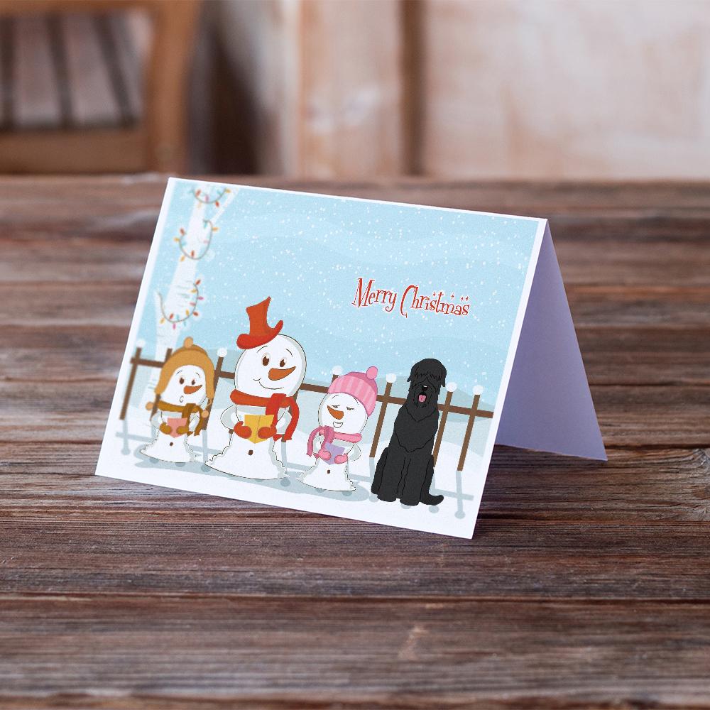 Merry Christmas Carolers Black Russian Terrier Greeting Cards Pack of 8 Blank Cards with Envelopes Whimsical A7 Size 5x7