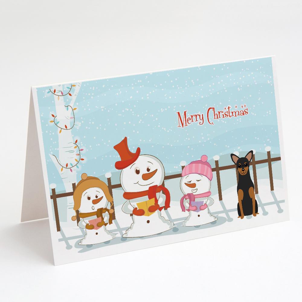 Merry Christmas Carolers Manchester Terrier Greeting Cards Pack of 8 Blank Cards with Envelopes Whimsical A7 Size 5x7