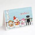 Merry Christmas Carolers Standard Schnauzer Salt and Pepper Greeting Cards Pack of 8 Blank Cards with Envelopes Whimsical A7 Size 5x7