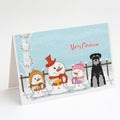 Merry Christmas Carolers Standard Schnauzer Black Grey Greeting Cards Pack of 8 Blank Cards with Envelopes Whimsical A7 Size 5x7
