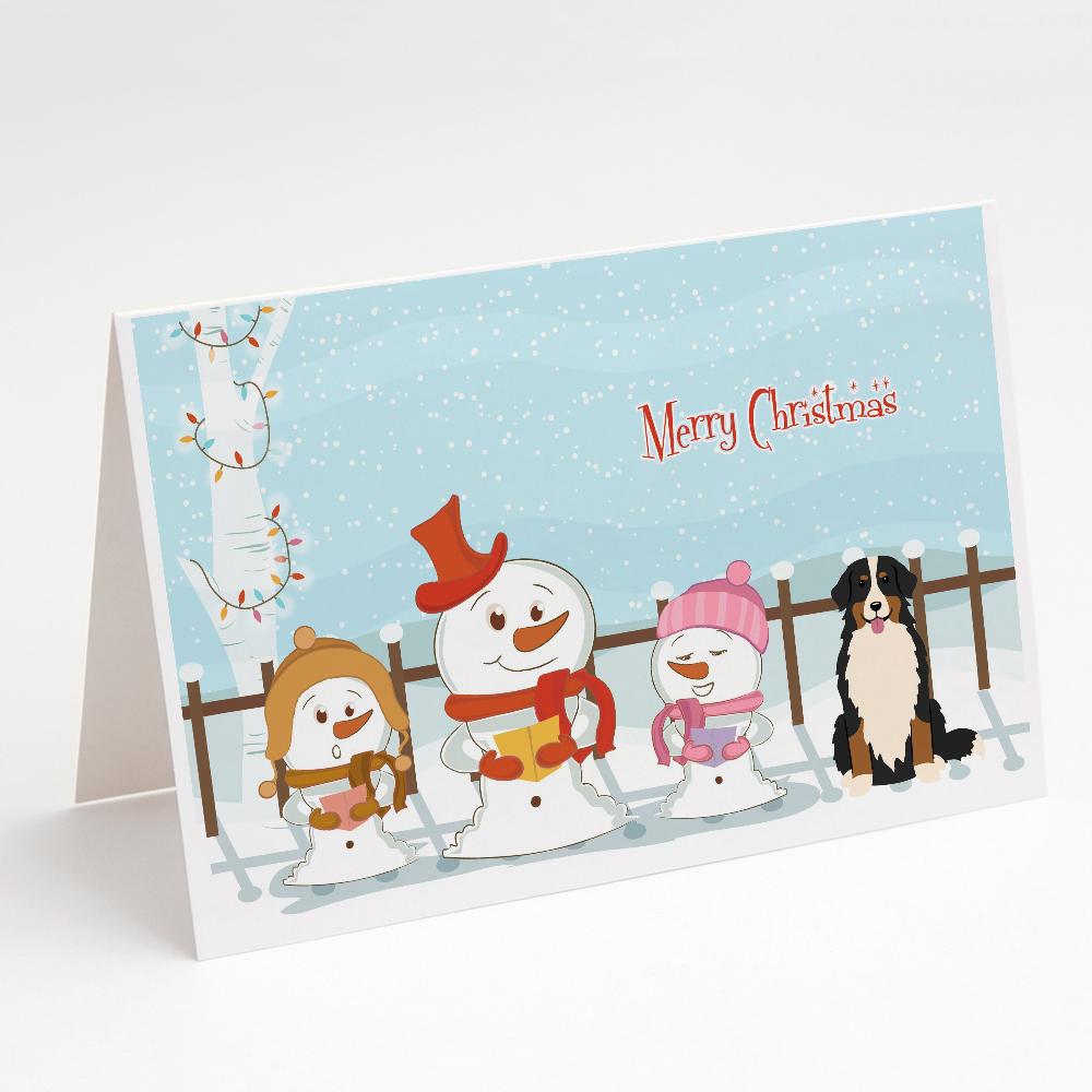 Merry Christmas Carolers Bernese Mountain Dog Greeting Cards Pack of 8 Blank Cards with Envelopes Whimsical A7 Size 5x7