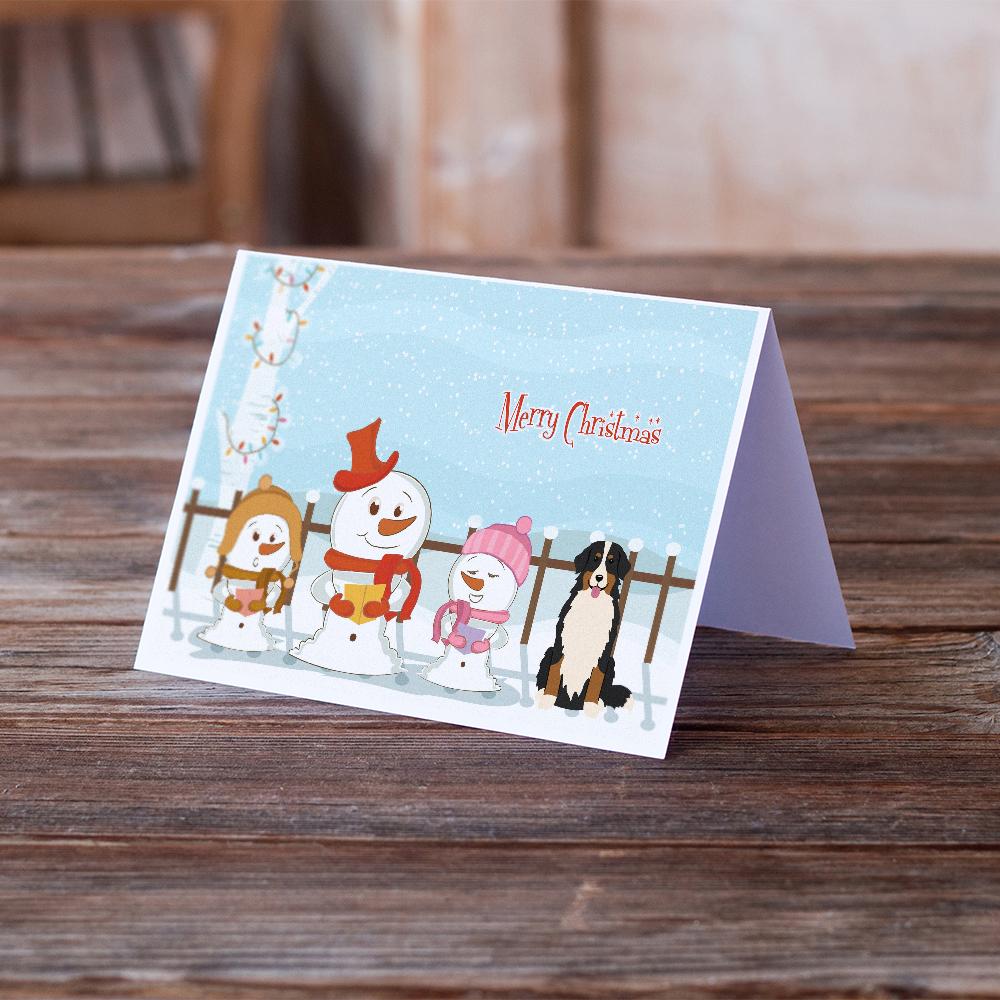 Merry Christmas Carolers Bernese Mountain Dog Greeting Cards Pack of 8 Blank Cards with Envelopes Whimsical A7 Size 5x7