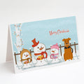 Merry Christmas Carolers Airedale Greeting Cards Pack of 8 Blank Cards with Envelopes Whimsical A7 Size 5x7