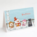 Merry Christmas Carolers Staffordshire Bull Terrier Blue Greeting Cards Pack of 8 Blank Cards with Envelopes Whimsical A7 Size 5x7
