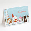 Merry Christmas Carolers Staffordshire Bull Terrier Chocolate Greeting Cards Pack of 8 Blank Cards with Envelopes Whimsical A7 Size 5x7