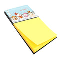 Merry Christmas Carolers Central Asian Shepherd Dog Watercolor Sticky Note Holder Refillable Dispenser Desk Accessory 3x3 Pad Gift