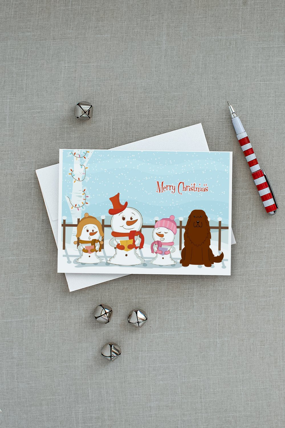 Merry Christmas Carolers Caucasian Shepherd Dog Greeting Cards Pack of 8 Blank Cards with Envelopes Whimsical A7 Size 5x7