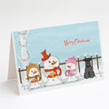 Merry Christmas Carolers Miniature Schnauzer Black Greeting Cards Pack of 8 Blank Cards with Envelopes Whimsical A7 Size 5x7