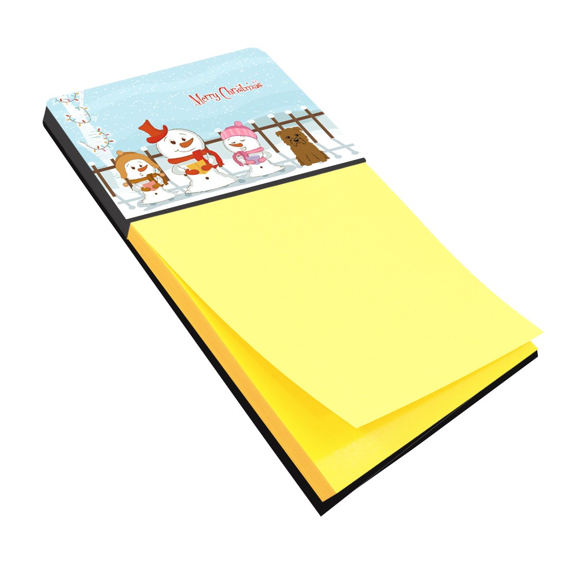 Merry Christmas Carolers Glen of Imal Tan Watercolor Sticky Note Holder Refillable Dispenser Desk Accessory 3x3 Pad Gift