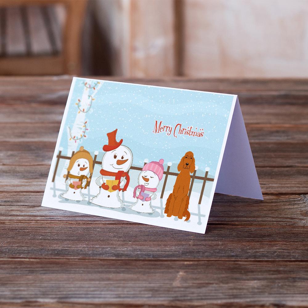 Merry Christmas Carolers Irish Setter Greeting Cards Pack of 8 Blank Cards with Envelopes Whimsical A7 Size 5x7