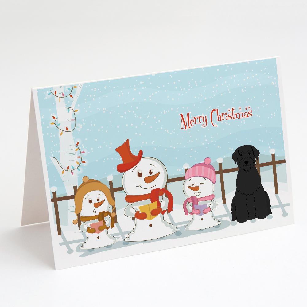 Merry Christmas Carolers Giant Schnauzer Greeting Cards Pack of 8 Blank Cards with Envelopes Whimsical A7 Size 5x7