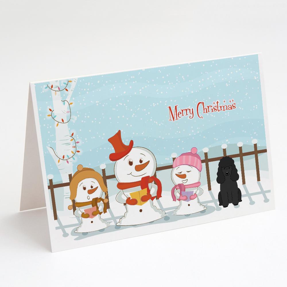 Merry Christmas Carolers Poodle Black Greeting Cards Pack of 8 Blank Cards with Envelopes Whimsical A7 Size 5x7