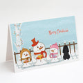 Merry Christmas Carolers Poodle Black Greeting Cards Pack of 8 Blank Cards with Envelopes Whimsical A7 Size 5x7