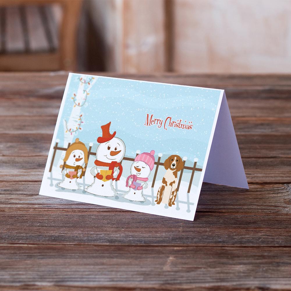 Merry Christmas Carolers Brittany Spaniel Greeting Cards Pack of 8 Blank Cards with Envelopes Whimsical A7 Size 5x7