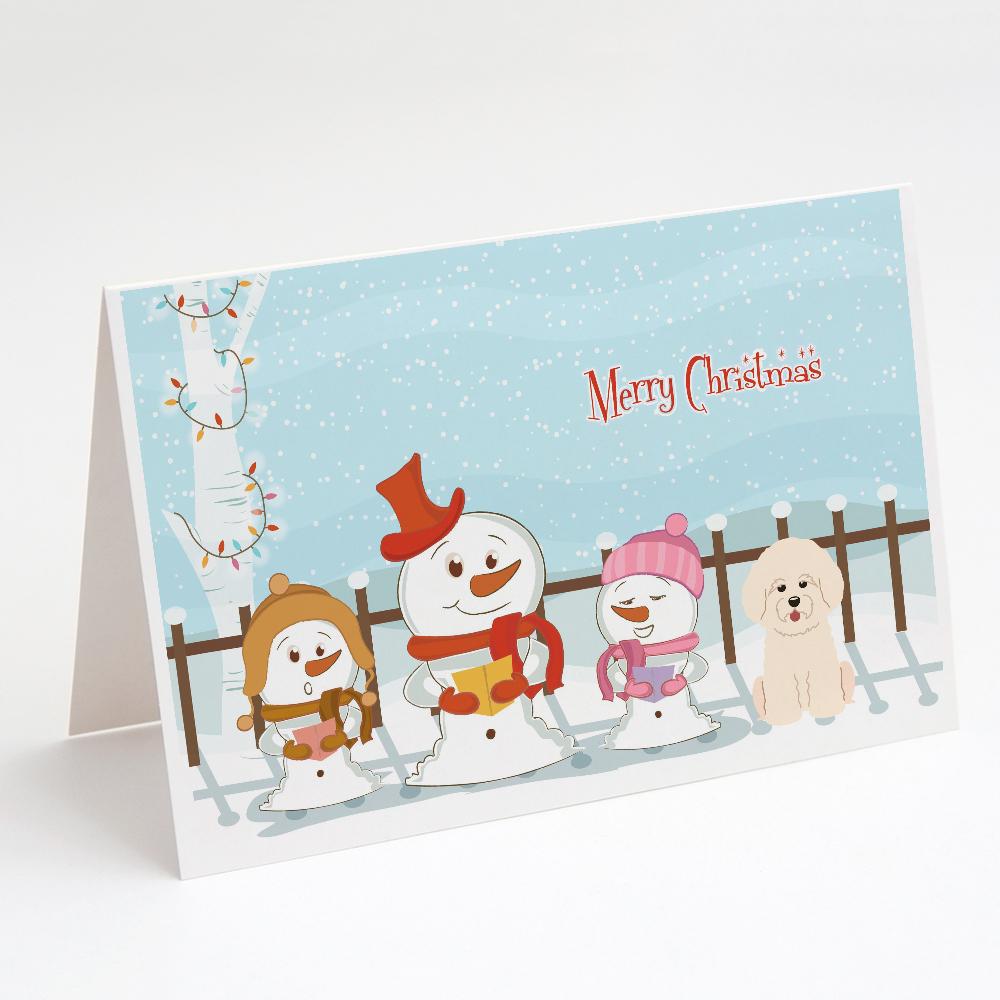 Merry Christmas Carolers Bichon Frise Greeting Cards Pack of 8 Blank Cards with Envelopes Whimsical A7 Size 5x7
