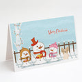 Merry Christmas Carolers Papillon Sable White Greeting Cards Pack of 8 Blank Cards with Envelopes Whimsical A7 Size 5x7