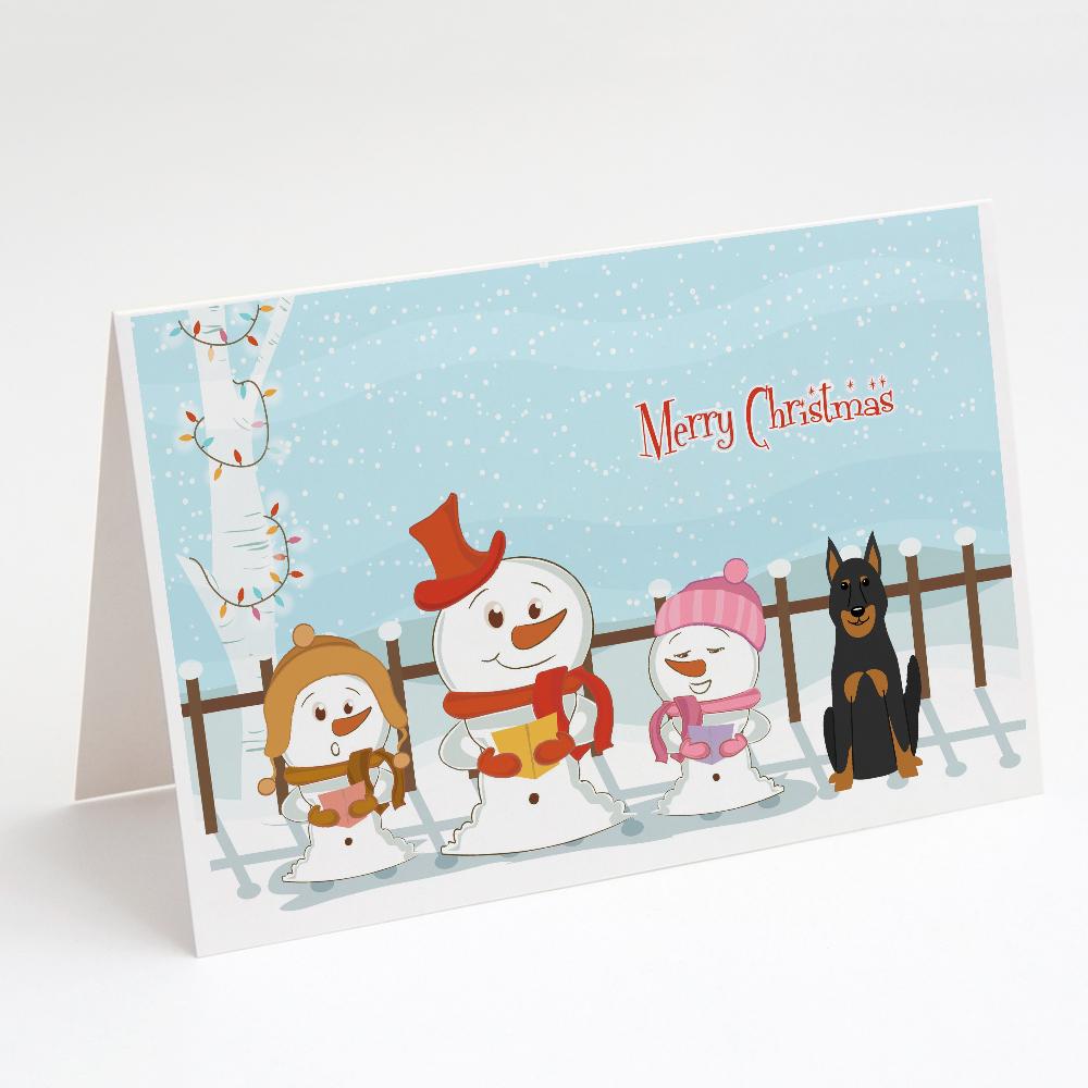 Merry Christmas Carolers Beauce Shepherd Dog Greeting Cards Pack of 8 Blank Cards with Envelopes Whimsical A7 Size 5x7