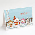 Merry Christmas Carolers Shih Tzu Silver White Greeting Cards Pack of 8 Blank Cards with Envelopes Whimsical A7 Size 5x7