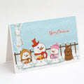 Merry Christmas Carolers Shih Tzu Chocolate Greeting Cards Pack of 8 Blank Cards with Envelopes Whimsical A7 Size 5x7