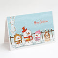 Merry Christmas Carolers Shih Tzu Red White Greeting Cards Pack of 8 Blank Cards with Envelopes Whimsical A7 Size 5x7