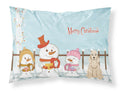 Merry Christmas Carolers Cocker Spaniel Buff Standard Pillowcase Lightweight Super Soft Easy Care Decorative Artwork Pillowcase, Standard