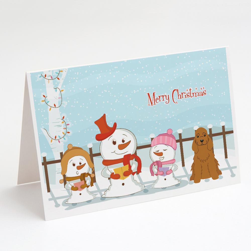Merry Christmas Carolers Cocker Spaniel Red Greeting Cards Pack of 8 Blank Cards with Envelopes Whimsical A7 Size 5x7